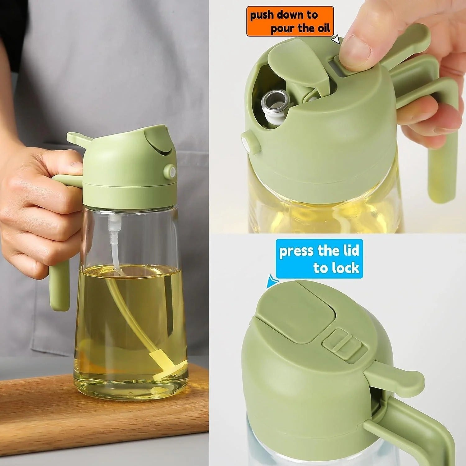 Oil Spray Bottle – Refillable Oil Dispenser for Cooking, Air Fryer & BBQ